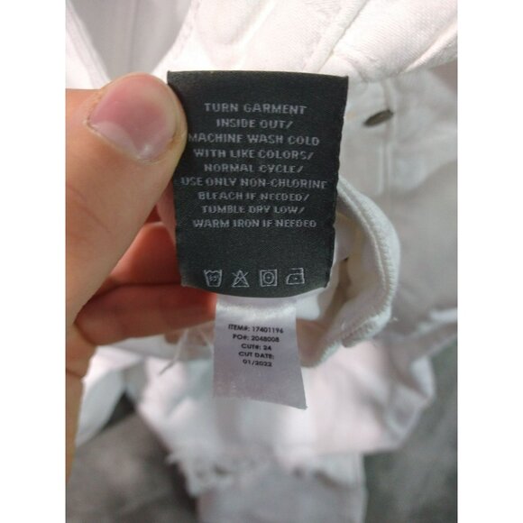 Torrid Jeans Womens 14R White Denim High Rise Straight Frayed Hem Button Fly - Picture 8 of 9